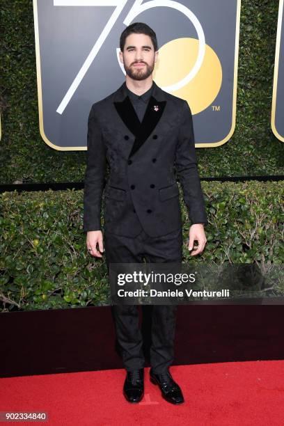 Actor Darren Criss attends The 75th Annual Golden Globe Awards at The Beverly Hilton Hotel on January 7, 2018 in Beverly Hills, California.