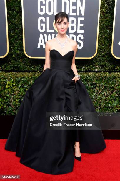 Allison Brie attends The 75th Annual Golden Globe Awards at The Beverly Hilton Hotel on January 7, 2018 in Beverly Hills, California.