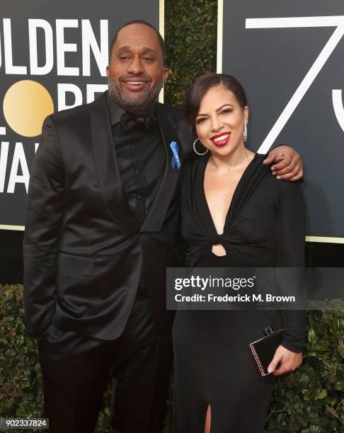 Actor Kenya Barris and Dr. Rainbow Edwards-Barris attend The 75th Annual Golden Globe Awards at The Beverly Hilton Hotel on January 7, 2018 in...