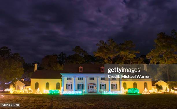 christmas lights at stephen foster state park - plantation florida stock pictures, royalty-free photos & images