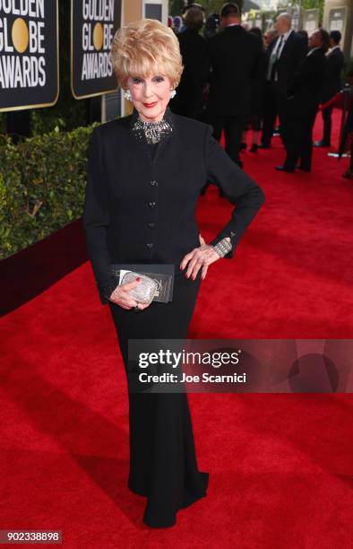 Actor Karen Sharpe celebrates The 75th Annual Golden Globe Awards with Moet & Chandon at The Beverly Hilton Hotel on January 7, 2018 in Beverly...