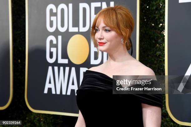 Christina Hendricks attends The 75th Annual Golden Globe Awards at The Beverly Hilton Hotel on January 7, 2018 in Beverly Hills, California.