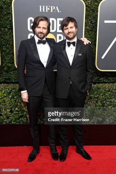 Producer/directors Matt Duffer and Ross Duffer attend The 75th Annual Golden Globe Awards at The Beverly Hilton Hotel on January 7, 2018 in Beverly...
