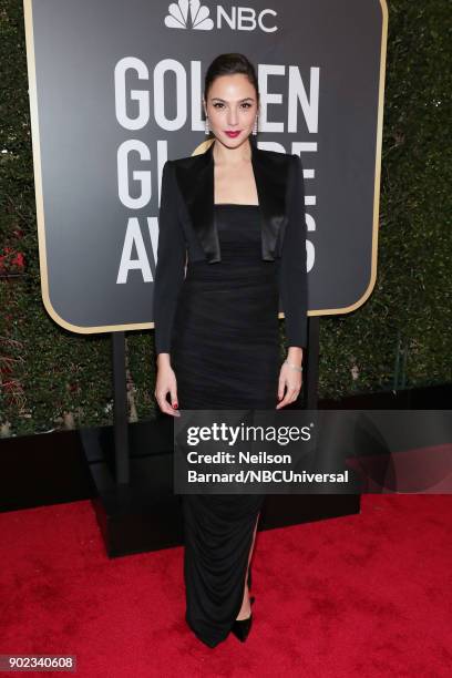75th ANNUAL GOLDEN GLOBE AWARDS -- Pictured: Actor Gal Gadot arrives to the 75th Annual Golden Globe Awards held at the Beverly Hilton Hotel on...