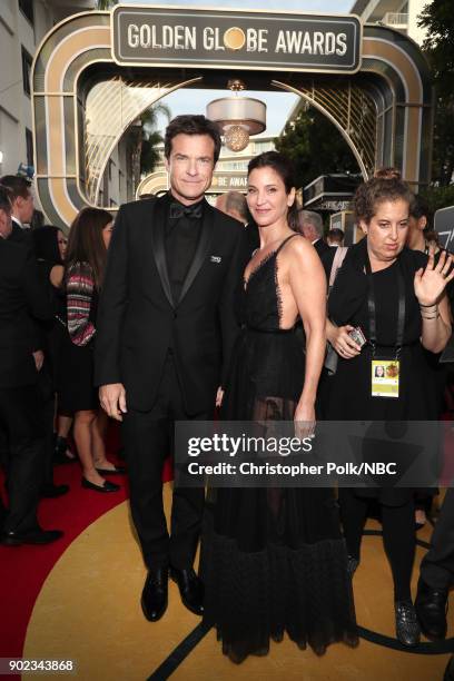 75th ANNUAL GOLDEN GLOBE AWARDS -- Pictured: Actor Jason Bateman and Amanda Anka arrive to the 75th Annual Golden Globe Awards held at the Beverly...