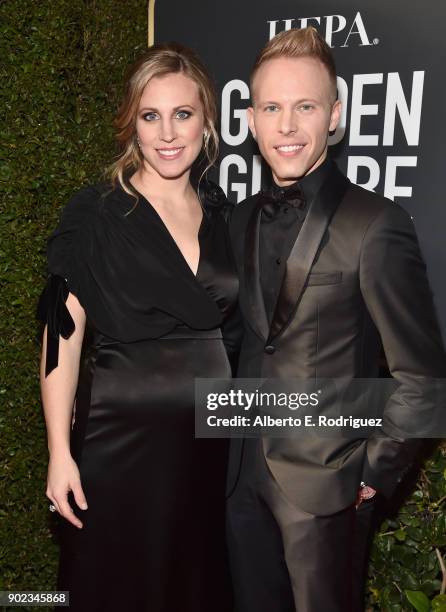 Justin Paul and Asher Paul attend The 75th Annual Golden Globe Awards at The Beverly Hilton Hotel on January 7, 2018 in Beverly Hills, California.