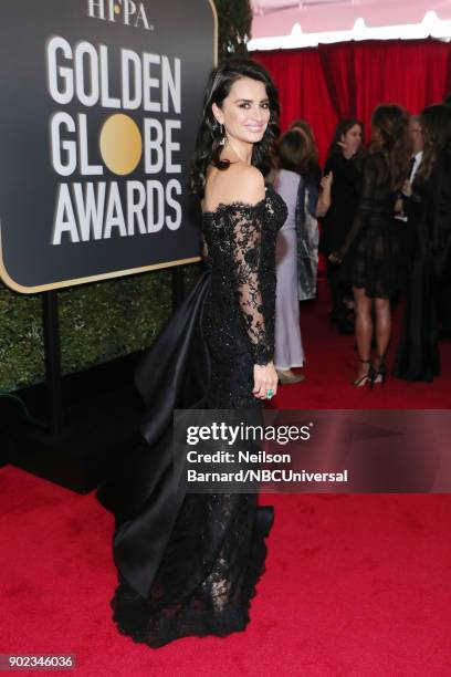 75th ANNUAL GOLDEN GLOBE AWARDS -- Pictured: Penelope Cruz arrives to the 75th Annual Golden Globe Awards held at the Beverly Hilton Hotel on January...