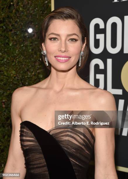 Actor Jessica Biel attends The 75th Annual Golden Globe Awards at The Beverly Hilton Hotel on January 7, 2018 in Beverly Hills, California.