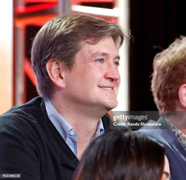 Executive producer Bill Lawrence of the television show "Life Sentence" speaks on stage during the CW portion of the 2018 Winter Television Critics...