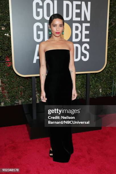 75th ANNUAL GOLDEN GLOBE AWARDS -- Pictured: Actor Zoe Kravitz arrives to the 75th Annual Golden Globe Awards held at the Beverly Hilton Hotel on...