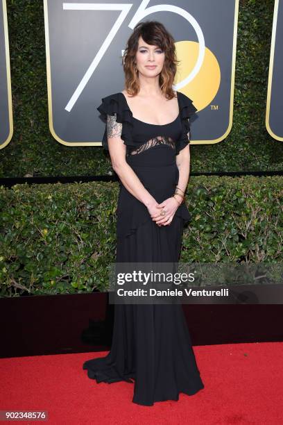 Actor Lena Headey attends The 75th Annual Golden Globe Awards at The Beverly Hilton Hotel on January 7, 2018 in Beverly Hills, California.