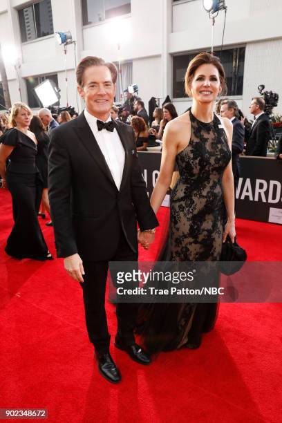75th ANNUAL GOLDEN GLOBE AWARDS -- Pictured: Actor Kyle MacLachlan and Desiree Gruber arrive to the 75th Annual Golden Globe Awards held at the...