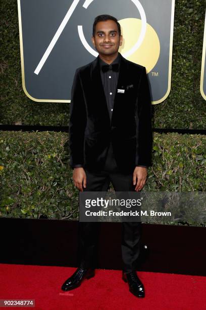 Aziz Ansari attends The 75th Annual Golden Globe Awards at The Beverly Hilton Hotel on January 7, 2018 in Beverly Hills, California.