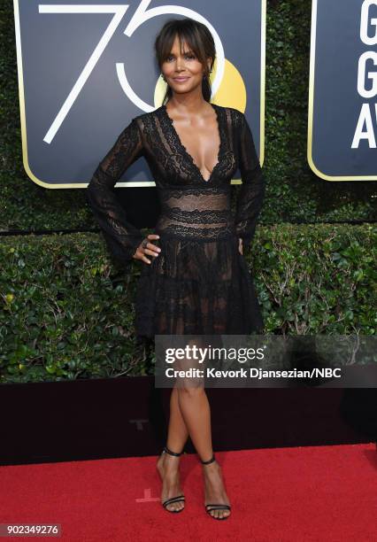 75th ANNUAL GOLDEN GLOBE AWARDS -- Pictured: Actor Halle Berry arrives to the 75th Annual Golden Globe Awards held at the Beverly Hilton Hotel on...