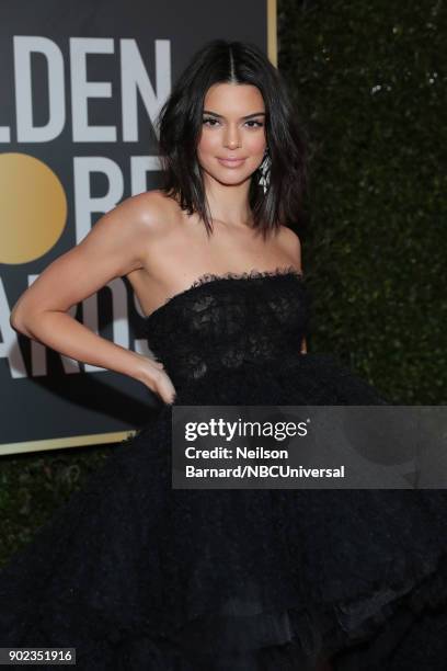 75th ANNUAL GOLDEN GLOBE AWARDS -- Pictured: Model Kendall Jenner arrives to the 75th Annual Golden Globe Awards held at the Beverly Hilton Hotel on...