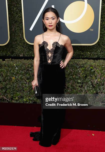 Actor Hong Chau attends The 75th Annual Golden Globe Awards at The Beverly Hilton Hotel on January 7, 2018 in Beverly Hills, California.