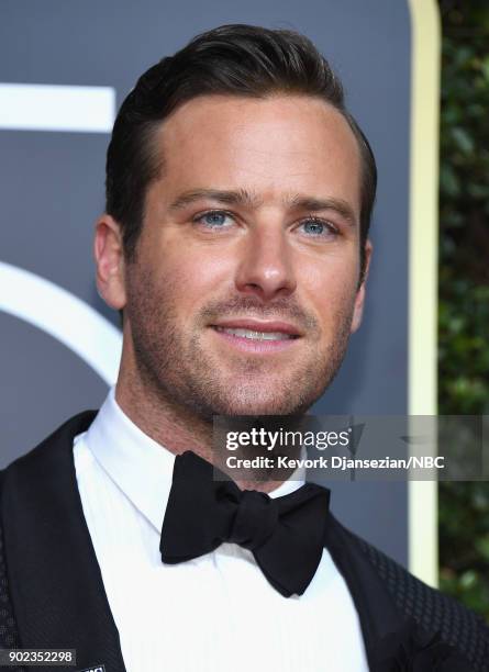 75th ANNUAL GOLDEN GLOBE AWARDS -- Pictured: Actor Armie Hammer arrives to the 75th Annual Golden Globe Awards held at the Beverly Hilton Hotel on...