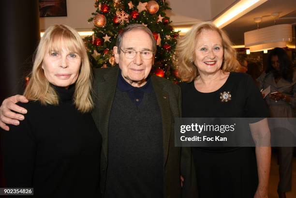 Actors Candice Patou Robert Hossein and Katia Tchenko attend 'Heros en Mer' Patrick and Olivier Poivre d'Arvor Book Signing at Hotel Courtyard...