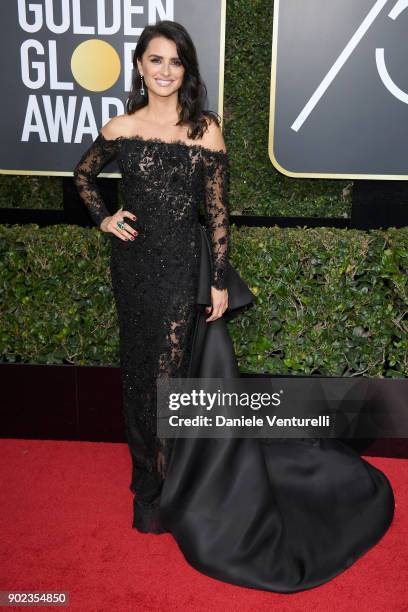 Actor Penelope Cruz attends The 75th Annual Golden Globe Awards at The Beverly Hilton Hotel on January 7, 2018 in Beverly Hills, California.