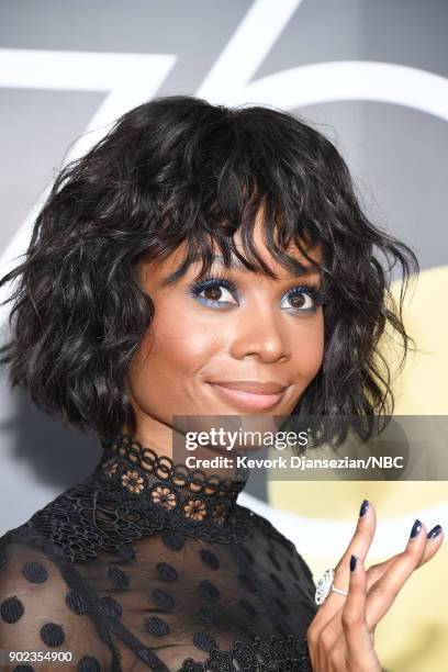 75th ANNUAL GOLDEN GLOBE AWARDS -- Pictured: TV personality Zuri Hall arrives to the 75th Annual Golden Globe Awards held at the Beverly Hilton Hotel...