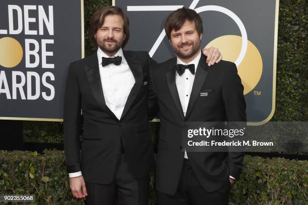 Ross Duffer and Matt Duffer attend The 75th Annual Golden Globe Awards at The Beverly Hilton Hotel on January 7, 2018 in Beverly Hills, California.