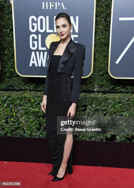Gal Gadot attends The 75th Annual Golden Globe Awards at The Beverly Hilton Hotel on January 7, 2018 in Beverly Hills, California.