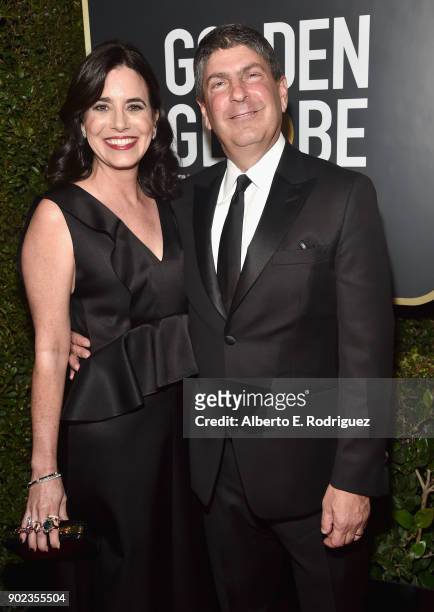 Chairman of Universal Filmed Entertainment Group Jeff Shell and Laura Shell attends The 75th Annual Golden Globe Awards at The Beverly Hilton Hotel...