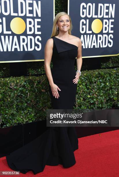 75th ANNUAL GOLDEN GLOBE AWARDS -- Pictured: Actor Reese Witherspoon arrives to the 75th Annual Golden Globe Awards held at the Beverly Hilton Hotel...