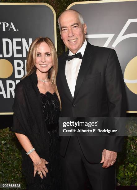 Co-Chairs/CEOs of Fox Television Group, Dana Walden and Gary Newman attend The 75th Annual Golden Globe Awards at The Beverly Hilton Hotel on January...