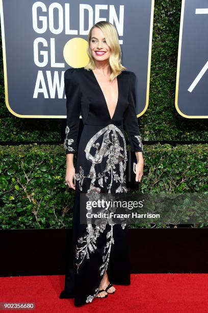 Actor Margot Robbie attends The 75th Annual Golden Globe Awards at The Beverly Hilton Hotel on January 7, 2018 in Beverly Hills, California.