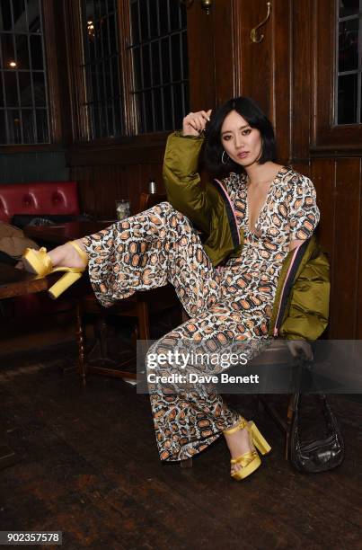 Betty Bachz attends the LFWM Official Party & Pub Lock-In during London Fashion Week Men's January 2018 at The George on January 7, 2018 in London,...