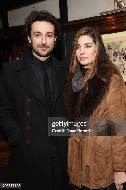 Alex Zane and Nettie Wakefield attend the LFWM Official Party & Pub Lock-In during London Fashion Week Men's January 2018 at The George on January 7,...