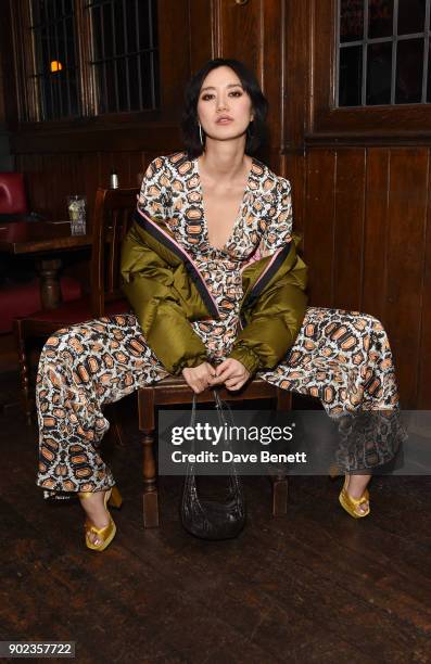 Betty Bachz attends the LFWM Official Party & Pub Lock-In during London Fashion Week Men's January 2018 at The George on January 7, 2018 in London,...