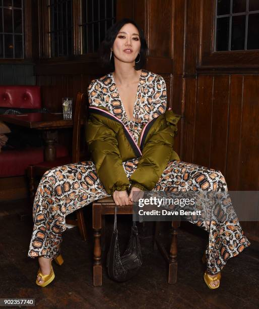 Betty Bachz attends the LFWM Official Party & Pub Lock-In during London Fashion Week Men's January 2018 at The George on January 7, 2018 in London,...