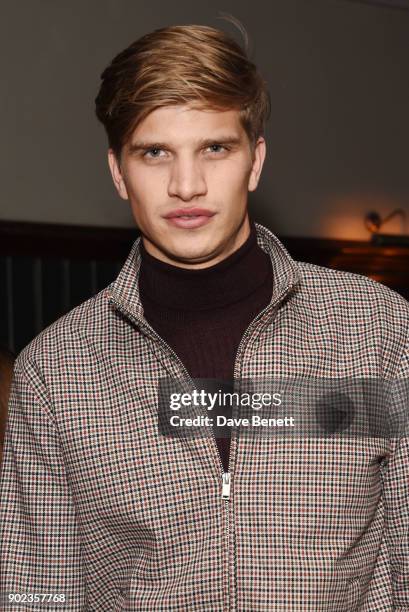 Toby Huntington-Whiteley attends the LFWM Official Party & Pub Lock-In during London Fashion Week Men's January 2018 at The George on January 7, 2018...