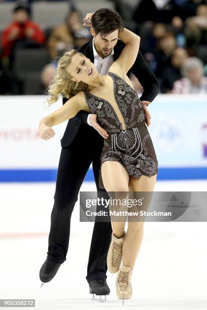 Madison Hubbell and Zachary Donohue compete in the Free Dance during the 2018 Prudential U.S. Figure Skating Championships at the SAP Center on...