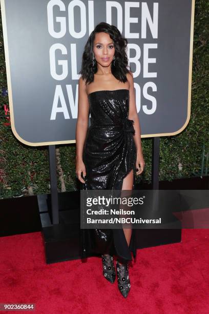 75th ANNUAL GOLDEN GLOBE AWARDS -- Pictured: Actor Kerry Washington arrives to the 75th Annual Golden Globe Awards held at the Beverly Hilton Hotel...