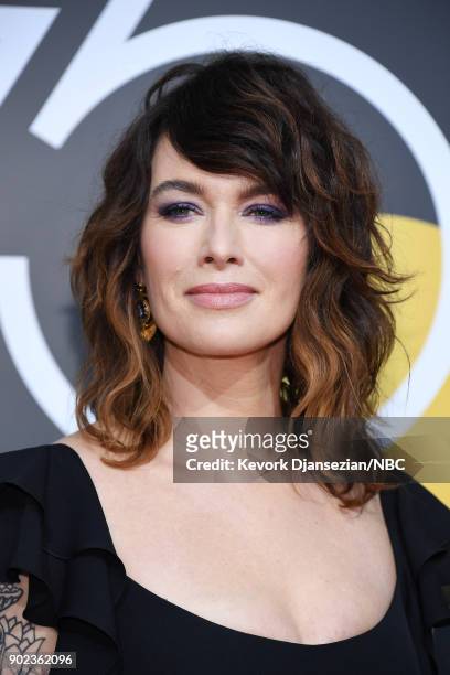 75th ANNUAL GOLDEN GLOBE AWARDS -- Pictured: Actor Lena Headey arrives to the 75th Annual Golden Globe Awards held at the Beverly Hilton Hotel on...
