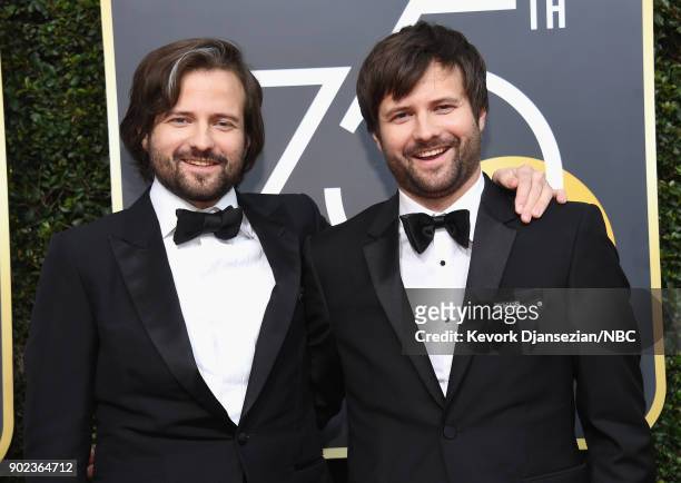 75th ANNUAL GOLDEN GLOBE AWARDS -- Pictured: Direcots Ross Duffer and Matt Duffer arrive to the 75th Annual Golden Globe Awards held at the Beverly...