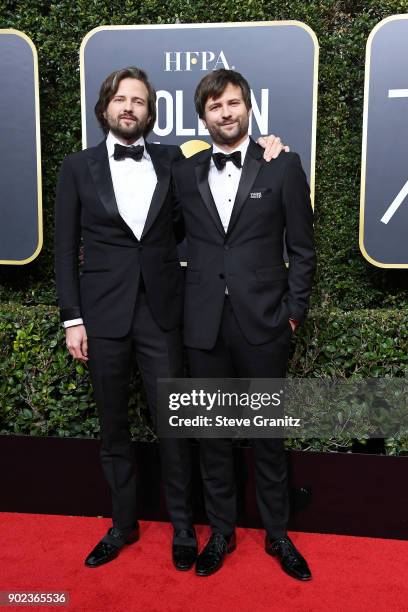 Matt Duffer and Ross Duffer attend The 75th Annual Golden Globe Awards at The Beverly Hilton Hotel on January 7, 2018 in Beverly Hills, California.