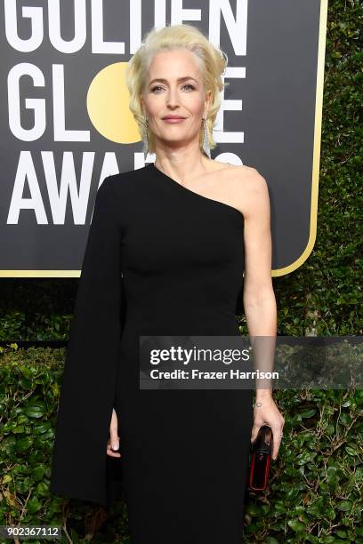 Gillian Anderson attends The 75th Annual Golden Globe Awards at The Beverly Hilton Hotel on January 7, 2018 in Beverly Hills, California.