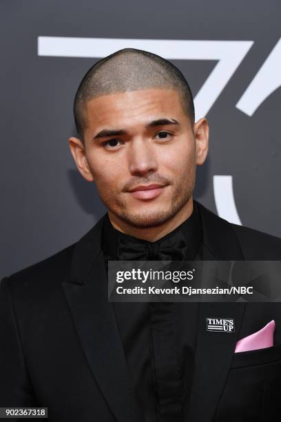 75th ANNUAL GOLDEN GLOBE AWARDS -- Pictured: Actor Miguel Gomez arrives to the 75th Annual Golden Globe Awards held at the Beverly Hilton Hotel on...