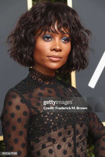 Personality Zuri Hall attends The 75th Annual Golden Globe Awards at The Beverly Hilton Hotel on January 7, 2018 in Beverly Hills, California.