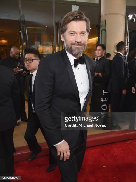 Actor Nikolaj Coster-Waldau celebrates The 75th Annual Golden Globe Awards with Moet & Chandon at The Beverly Hilton Hotel on January 7, 2018 in...