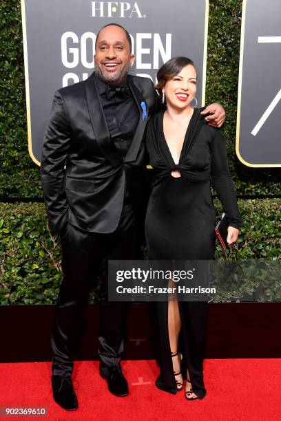 Writer Kenya Barris and Dr. Rainbow Edwards-Barris attend The 75th Annual Golden Globe Awards at The Beverly Hilton Hotel on January 7, 2018 in...