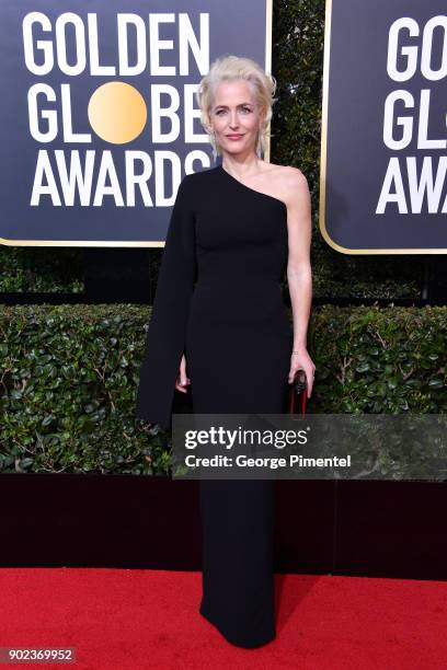 Actor Gillian Anderson attends The 75th Annual Golden Globe Awards at The Beverly Hilton Hotel on January 7, 2018 in Beverly Hills, California.