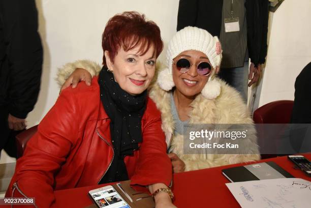 Singers Fabienne Thibeault and Laam attend the CiteStars Children Care Association19th Christmas Tree as part of 'CirkAfrika3' Show at Cirque Phenix...