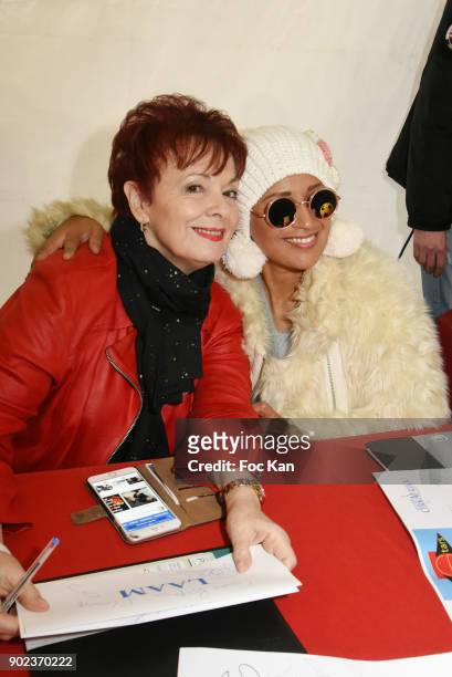 Singers Fabienne Thibeault and Laam attend the CiteStars Children Care Association19th Christmas Tree as part of 'CirkAfrika3' Show at Cirque Phenix...