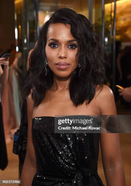 Actor Kerry Washington celebrates The 75th Annual Golden Globe Awards with Moet & Chandon at The Beverly Hilton Hotel on January 7, 2018 in Beverly...