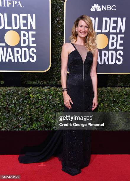 Actor Laura Dern attends The 75th Annual Golden Globe Awards at The Beverly Hilton Hotel on January 7, 2018 in Beverly Hills, California.